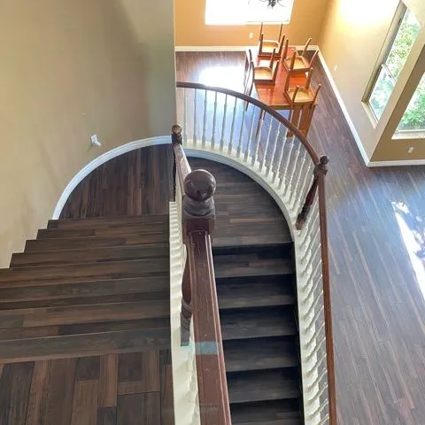 Hardwood flooring on stairs in a Las Vegas home