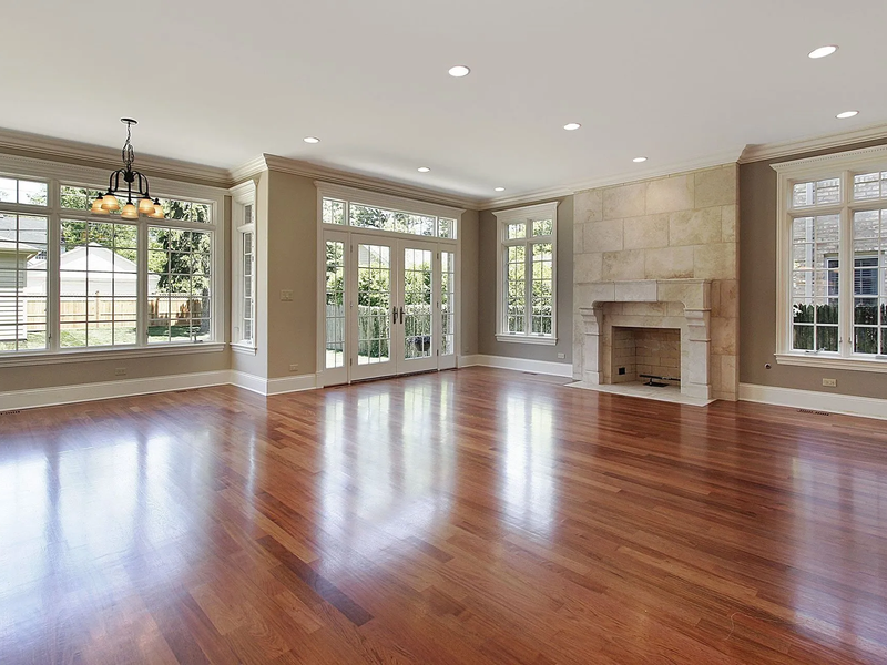 Sleek hardwood flooring in a large Las Vegas home