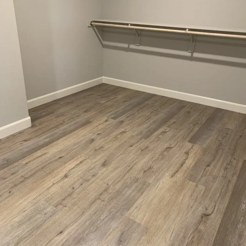 Walk in Closet with durable laminate floors