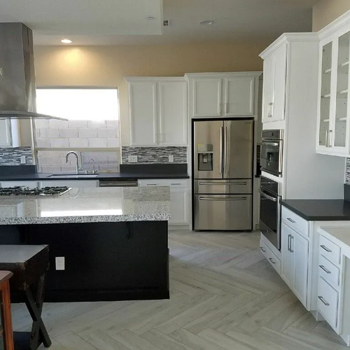 Herringbone patterned flooring in Las Vegas
