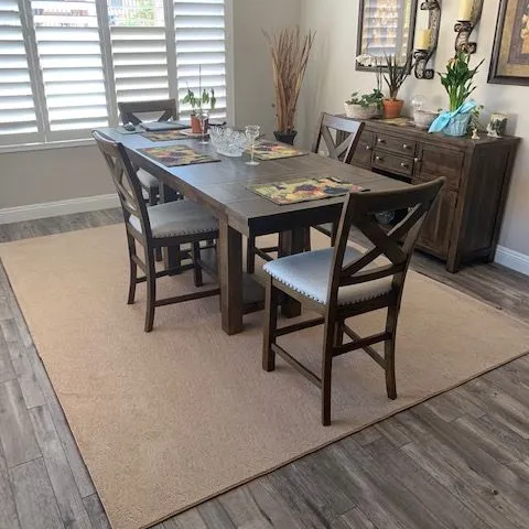 Dining room with waterproof flooring